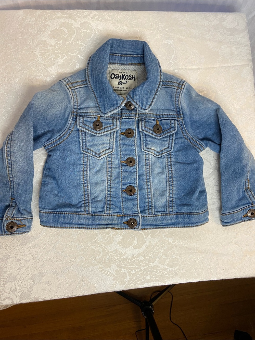 OshKosh B'gosh Faded Blue Denim Trucker Jacket for Kids Size 12 months